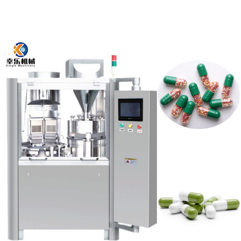 Máquina de llenado de cápsulas automática farmacéutica, máquina de llenado de cápsulas de gelatina dura para dispositivos médicos NJP-1200