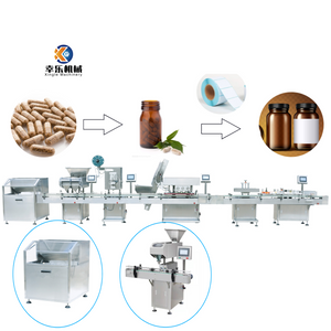 Línea de envasado de producción de llenado de tapado de embotellado de conteo de píldoras de cápsula de tableta completamente automática farmacéutica para píldora