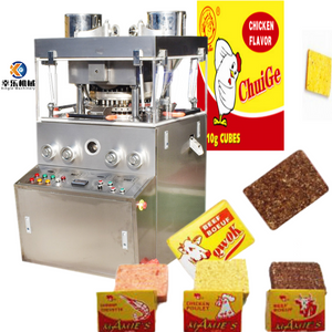 Línea de producción automática de máquina de prensa de cubo de sopa de pollo en polvo con sabor a pollo, tabletas efervescentes rotativas, píldora de tableta, máquina para hacer prensa Roary