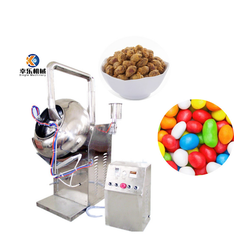 Máquina de recubrimiento de tambor de chocolate de caramelo de cacahuete de acero inoxidable automática profesional sistema de pulverización de máquina de recubrimiento de película de píldora de tableta
