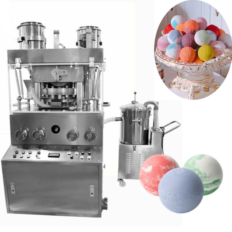 Prensa de pastillas a gran escala, bombas para baño de pies, bolas de jabón, máquina para hacer polvo, máquina de prensado de tabletas rotativas de bolas de sal, ZP420-15C